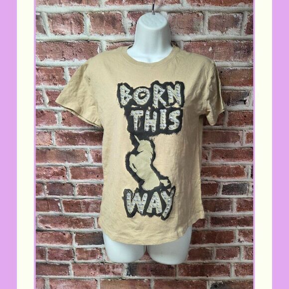 Women's LADY GAGA Born This Way Short Sleeves Graphic T-Shirt Small - Picture 1 of 6